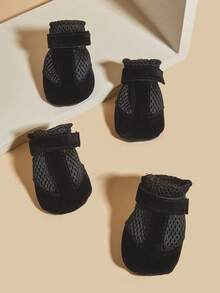 Soft Bottom Comfortable Breathable Cat/Dog Shoes, Suitable For All Seasons, Designed For Small Pets - Black - View 3