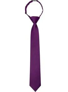 Solid Color Boys Tie Pre-Tied Adjustable S Necktie Age 8-12 Wedding School Graduation