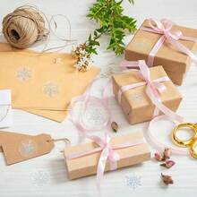 1 Roll Foil Silver Snowflake Transparent Stickers, Gift Wrapping DIY, Christmas & New Year Sealing Stickers