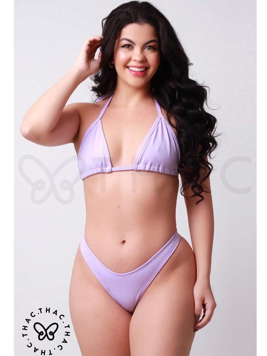 G-String Bikini With G-String Curtain Summer Fashion 2025 - Lilac - View 1