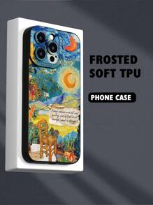 1 件梵高风格艺术拼贴印刷 2D 图案创意高端设计，防水、耐用、防尘、时尚简约，带相机保护，兼容 16/15/14/13/12/11/7/8/XR/XS/Plus/Pro/Pro Max 和 Galaxy S/A 系列，是送给朋友、家人、女朋友、男朋友的完美礼物，是节日礼物的理想选择，防震防摔防刮 - 黑色 - 查看 7