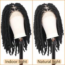 20 Inch Shoulder Length Synthetic Lace Front Braided Wig With Baby Hair, Women Triangle No Knot Butterfly Braid Wig - Black - View 8