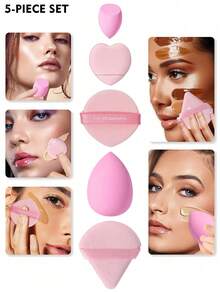 5/10/20/30/40/50/60/80PCS Makeup Tools Set Including:10PCS Makeup Sponges For Liquid Makeup+10PCS Mini Makeup Sponges For Liquid Makeup+10PCS Triangle Powder Puffs For Loose Powder And Makeup Setting+10PCS Air Cushion Powder Puffs For Facial Makeup+10PCS Mini Air Cushion Powder Puffs For Facial Concealer Makeup,Giveaways,Travel,Cheap Stuff,Travel Essential - Pink - View 11