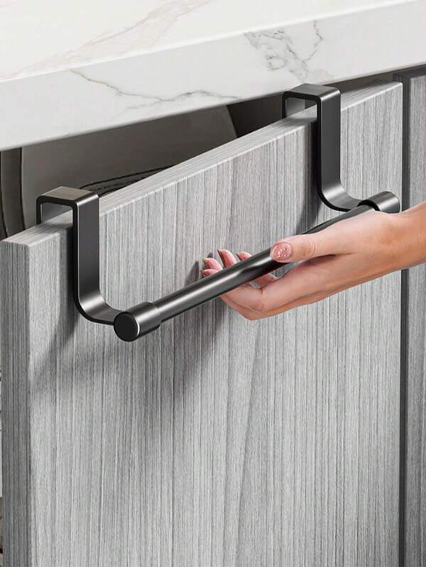 1pc Kitchen Cabinet Towel Rack, Towel Bars Modern Cabinet Towel Hanging Rack, Wall Mounted Dishcloth Rack For Home Kitchen Bathroom, Space Saving Storage Organizer, Dorm Room Essentials, Back To School College Supplies, Housewarming Gifts For New Home Owners, Parents, Couples, Home Cleaning, Kitchen Cleaning, Party Cleaning