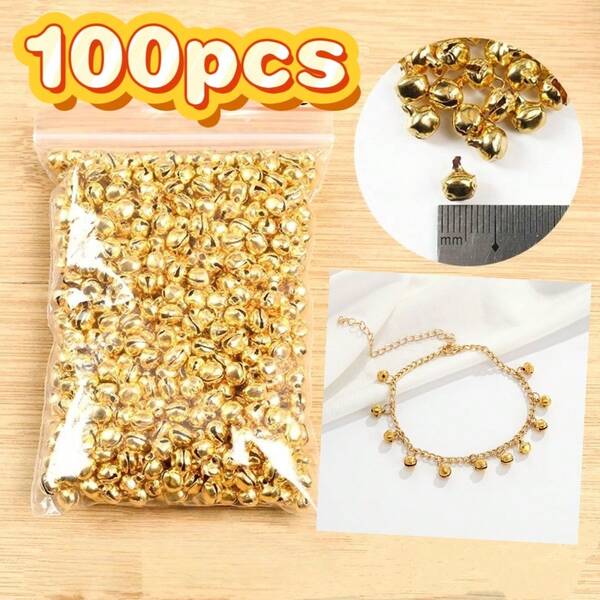 200pcs 6mm/8mm/10mm/12mm Decorative Bells, DIY Craft, Holiday Decoration, Dog Collar Accessories, Phone Strap Accessories, Suitable For Halloween And Christmas, Christmas Gift Room Decor