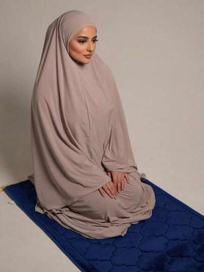 1pc Women Muslim Convenient Headscarf, Solid Color Crystal Linen Simple Shawl, Fashion Versatile Turban Headwrap, Outdoor Prayer Sun Protection Breathable Niqab