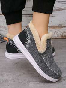 Women's Plush Warm Ankle Boots For Winter - 灰色 - 查看 5