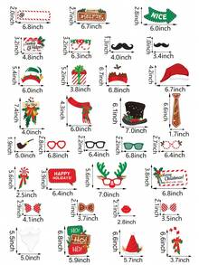 47 Pcs Christmas Photo Booth Props Set Party Glasses, Christmas Party Supplies Christmas Pose Sign Kit For Adults Kids Party Decorations, Christmas Eyeglasses Xmas Props For Photoshoot For Selfie - Multicolor - View 5
