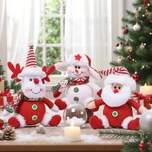 Minguan Nou Crăciun Decorațiune Desen Animat Moș Crăciun Păpușă Om de Zăpadă Figurină, Ornament Agățat pentru Bradul de Crăciun - Multicolor - Vizualizare 2