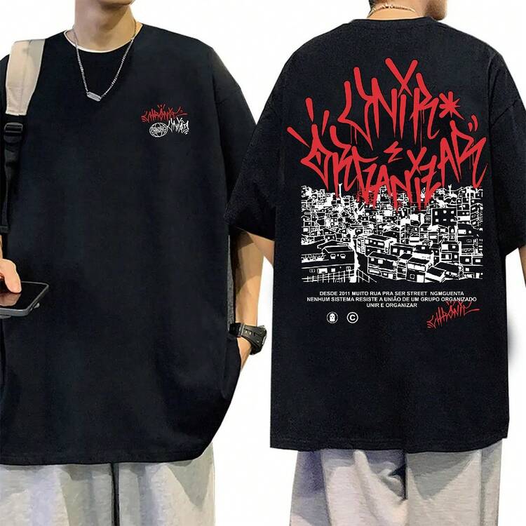 T-Shirt Street Style Drip Hip Hop Rua Chronic Pixo Graffiti Marginal Unisex Male Female 100% Cotton Top Premium Streetwear Launch Immediate Shipping Various Colors!! Plus Size - 社群 - 查看 1