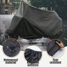 1pc Heavy Duty EVA All-Season Motorcycle Bicycle Cover - Waterproof, UV-Resistant, Snow-Proof, Fits Most Vehicles, Black & Gray, Outdoor Vehicle Protection, Fashionable Motorcycle Cover, UV-Resistant Covering - Multicolor - View 3