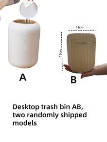 1pc Mini Cute Desktop Trash Can With Lid Bedroom Office Mini Waste Bin Kitchen Bathroom Home Household SuppliesMini Desktop Trash Can Press Type Desktop Garbage Bin For Living Room Car Bedroom Dining Room Desktop Trash Can - Multicolor - View 8