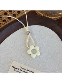 1 件时尚百搭花卉蜡绳项链，适合女士，独特设计颈链，2025 年新品 - 吊墜項鍊 - 查看 9