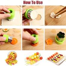 9pcs/Vegetable Cutter Shapes Stainless Steel Durable DIY Fruit Cookie Stamps Cake Food Cutting Mold Kitchen Tool - Green - View 10