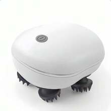 电动头皮按摩器，Type-C充电（含1200mAh锂电池）。3档速度调节，一键切换。ABS材质，配有4个可拆卸硅胶按摩爪。适用于头部、颈部、手臂和腿部按摩。按摩和舒缓压力的必备良品。节日礼物。