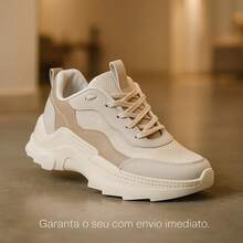 Women's Tractor Platform Sneakers, Modern And Comfortable Design, Casual Neutral Rubber, Holiday Outdoor - 白色 - 查看 1