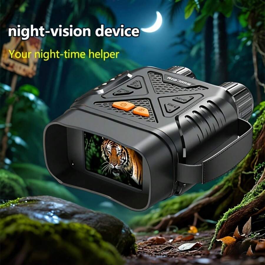 Binoculares de visión nocturna infrarroja HD 1080P con pantalla IPS de 2.8", zoom digital 10X y alcance de 800m - Lente de 50mm, recargable 2000mAh, captura de fotos/video para caza, camping, patrullaje de (Negro), Binoculares para caza