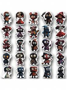 SCXXBSW 50pcs Horror Style Art Cartoon Graffiti Stickers Decorating Water Bottles, Laptops, Suitcases, Waterproof Stickers - متعدد الألوان - مشاهدة 12