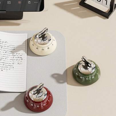 Madebyblanc 1 Đồng hồ hẹn giờ từ tính nhà bếp, Đồng hồ hẹn giờ cơ không dùng pin, Màu ngẫu nhiên