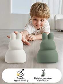 1pc Print On Demand Personalized Customization Name Silicone Rabbit Piggy Bank Custom Coin Bank Cute Rabbit Shape Children Products Practical Gifts For Kids Money Box Back To School - Multicolor - View 9