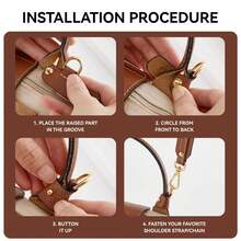 1pc Brown Faux Leather Adjustable Crossbody Bag, Versatile Shoulder Strap Handbag For Women - Brown - View 9