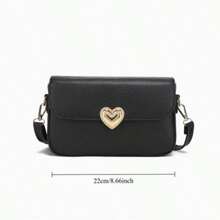 Bolsos bandoleros para damas de color sólido: diseño versátil y de gran capacidad, aptos para teléfonos, maquillaje, carteras de tarjetas | Elegante y fashionable, ideales para compras, salidas diarias y regalo - Negro - Ver 4