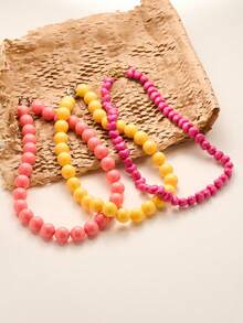 1 chiếc vòng cổ đính hạt hình trái tim màu Dopamine phong cách Bohemian thời trang, thích hợp cho trang phục hàng ngày của phụ nữ, lễ hội âm nhạc, tiệc tùng và làm quà tặng - vòng cổ - Xem 11
