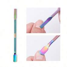 4Pcs Color Titanium, Metallic Nail Art Cuticle Pusher Set Double-Ended Stainless Steel Peeler Scraper Gel Nail Polish Remover Manicure Tools, Nail Supplies, Nail Tools, Nail Art Tools, Back To School, Nails, Nail Tools For Press On Nails Protect Beautiful Feet And Health - Nhiều màu - Xem 8