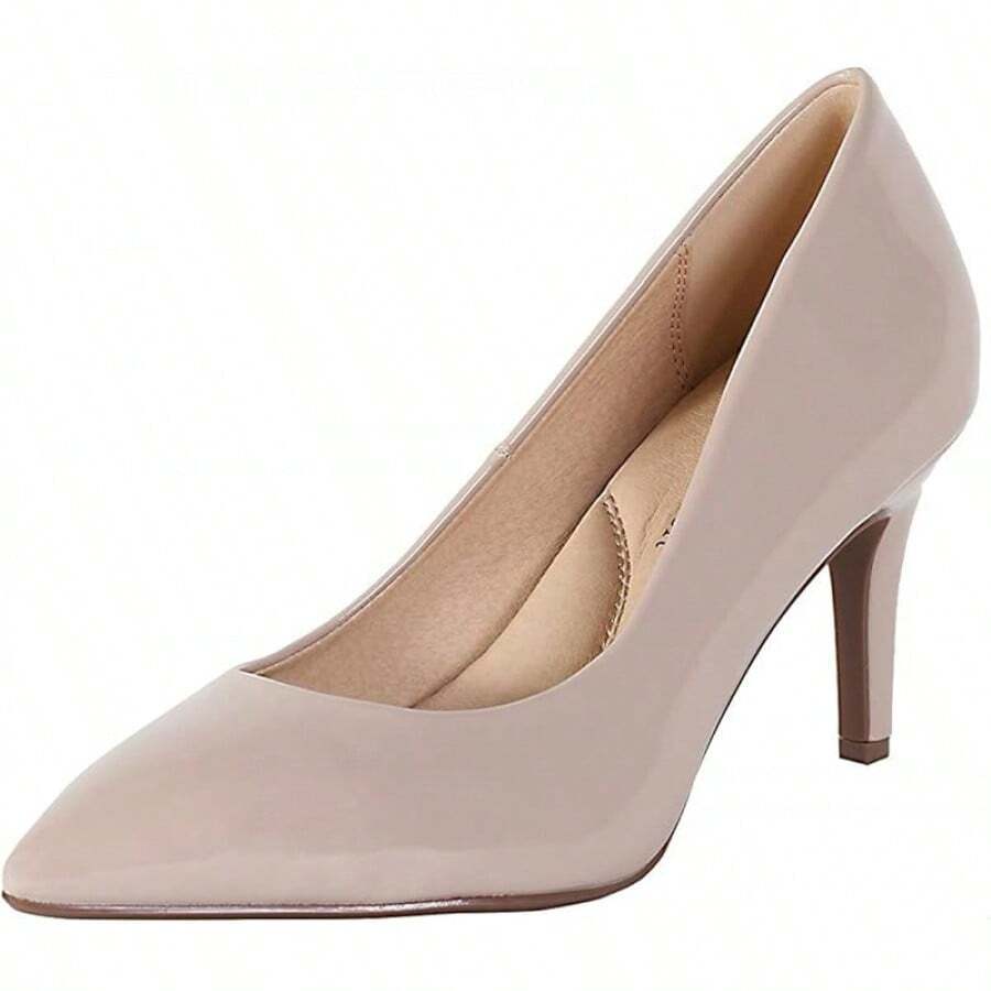 CITYCLASSIFIED Comfort Coen ~ Women's Medium Heel Extra Cushion Foam Sole Pumps ShoesChristmas - 米色漆皮 - 查看 1