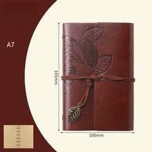 1pc 75-Page Vintage Leather Notebook, Matte Finish And Blank Pages - Hardcover Writing Journal With Metal Clasp And Spiral Binding, Halloween Gift, Christmas Gift - Multicolor - View 17