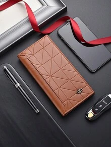 男士钱包，竖款，大容量，柔软皮革，送给爸爸、男朋友、搭配西装、新年、情人节的礼物