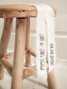 Corona floral personalizada para boda con cinta - Personalizable con nombre y fecha, adecuada para despedida de soltera, cumpleaños, graduación - Material de poliéster duradero, diseño elegante, regalo ideal para invitados de boda, accesorio perfecto para celebraciones, estilo refinado, artesanía exquisita. - Multicolor - Ver 2