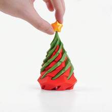 1pc 2025 New 3D Printed Spinning Christmas Tree Fidget Toy, Colorful Christmas Tree Shaped , Home Decor, Stress Relief Toy, Creative Craft, Perfect Gift For Birthday, Christmas, Halloween - Multicolor - View 1