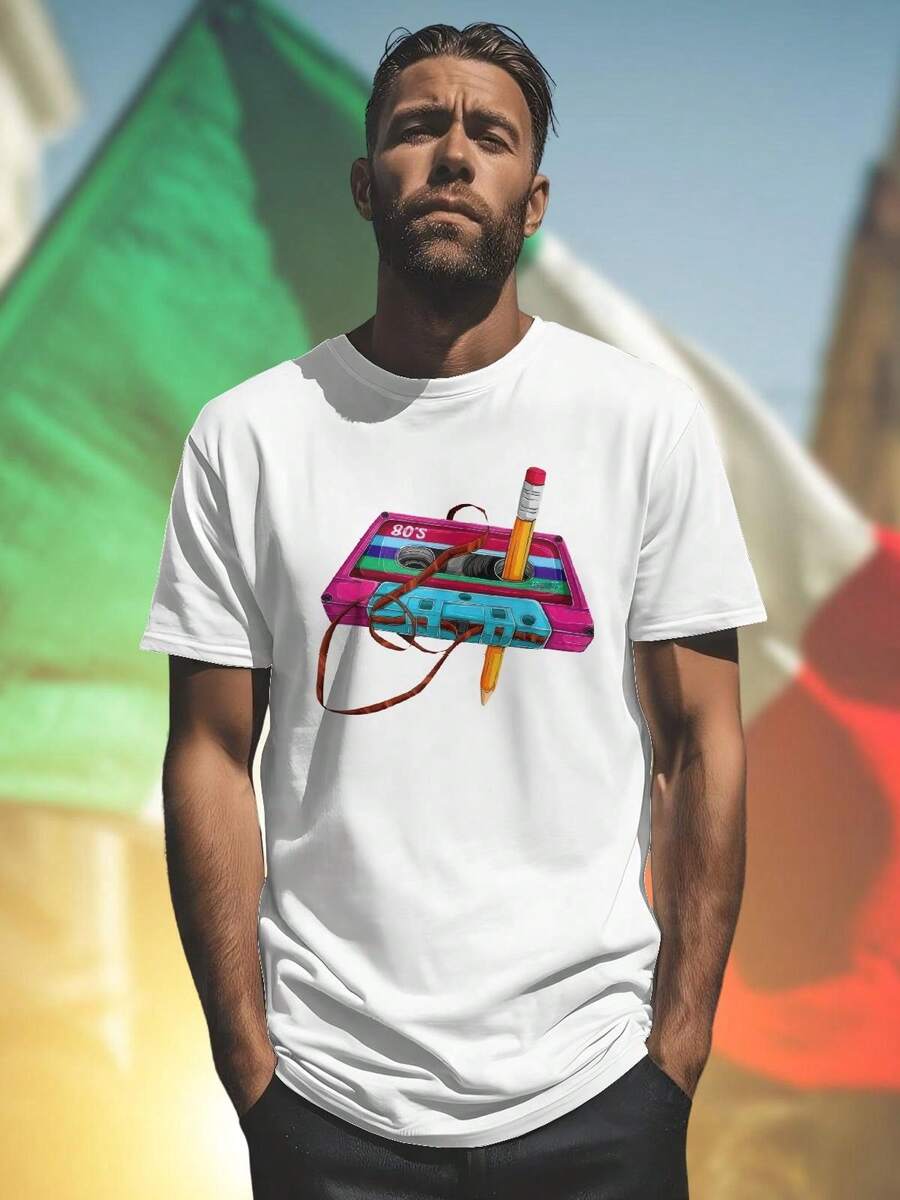 T shirt uomo stile 80 S vintage moda casual estiva comfort alta qualità nuovo arrivo offerta esclusiva  limitata ideale per uso quotidiano must have