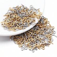 20pcs/50pcs Stainless Steel Screw Eye Hooks, Fashionable Wall Hanging Rings, Suitable For DIY Jewelry, Photos, Clay And Resin Pendants, Easy To Install, Polished Surface, Heavy Duty, Applicable For Christmas Tree And Home Decor, Gold-20pcs, Steel-50pcs