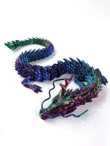 2pcs Chinese Dragon Statue, 35.43 Inches And 23.62 Inches, 3D Printed Jointed Design, Flexible Joints, Home & Auto Decor, Desktop Display, Creative Collectible Toy, Holiday Gift - Multicolor - View 17
