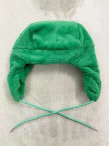 1pc Warm Windproof Alien Cartoon Embroidered Ushanka Ear Flap Hat, Outdoor Autumn/Winter