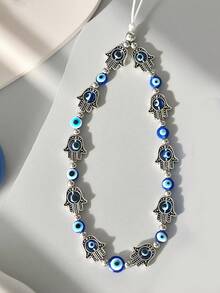 1 件合金蓝色邪眼串珠手机挂绳，适合作为送给同事的礼物 - 藍色 - 查看 8