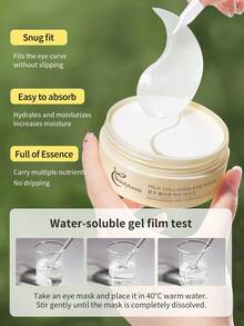 60 片胶原蛋白牛奶精华眼膜贴/咖啡因和透明质酸抗皱眼部凝胶垫，保湿紧致，改善细纹，减少眼袋和黑眼圈，适合所有皮肤类型 - 彩色 - 查看 5