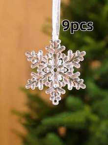 9 pezzi Decorazioni romantiche trasparenti da appendere, decorazioni per festival, pendenti in acrilico, decorazioni da appendere al soffitto per San Valentino, compleanni, decorazioni natalizie per la casa, decorazioni per la stanza, decorazioni natalizie invernali, regali di Natale, decorazioni natalizie