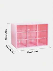 1 9-Panel Desktop Drawer Storage Box, Made Of ABS Plastic Material, Transparent Multi Compartment Jewelry And Cosmetics Storage Box, Suitable For Office Supplies, Cosmetics, Jewelry, Earrings, Room Decoration, School Dormitory Decoration, Home Decoration - Multicolor - View 14