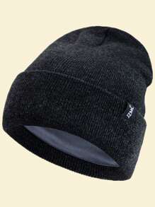 JZML 1 件男女通用时尚缎面衬里光滑防静电便帽，适合秋冬季，日常保暖针织帽秋季装 - Daily Beanie - 查看 10