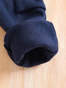 青少年女孩蝴蝶印花圆领运动衫和运动裤套装