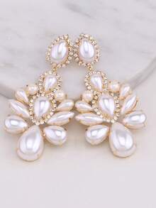 Hoa tai kẹp không xỏ khuyên, kẹp xích hợp kim đồng đính đá pha lê hàn thủ công nhiều hình dạng hình học nhiều màu sắc, thích hợp đeo hàng ngày - E1414Clip - Xem 4