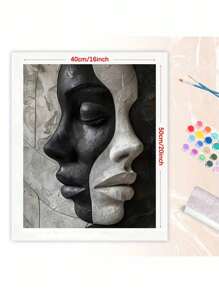 Paint By Number For Adults Beginner, DIY Gift Canvas Painting Kits, Artistic Face Oil Painting Kit, DIY Paint Adult Crafts For Gift Home Wall 16x20inch