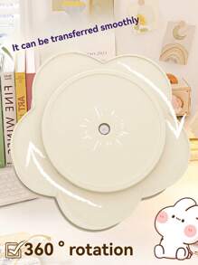 1pc Rotating Pen Holder Organizer, High Capacity, Compartments, Suitable For Student, Children Desk, Creative Pen Rack, Minimalist Design (Random Sticker Pattern)