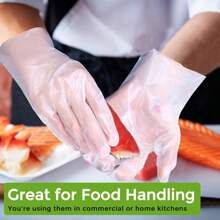 200Pcs Disposable Sushi Gloves, TPE Material, S/M/L Sizes, Clear, Food Safe, Kitchen Cooking Handling