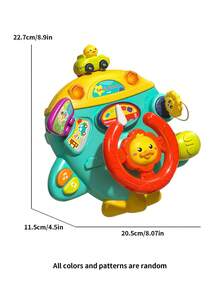1pc Kids Steering Wheel Toy, Baby Simulation Co-Pilot Educational Toy, Gift For Baby Boys And Girls, Christmas Gift (All Colors & Patterns Random) - Multicolor - View 4
