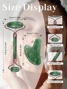 2pcs Green ABS Resin Gua Sha Massage Board | Facial & Body Meridian Scraping Massage Tool, Beauty Lifting - Multicolor - View 6