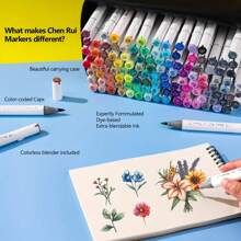 168/120/100/80/60/48 Colors Multi-Colors Dual Tip Art Marker Set, Portable Durable Marker Pen With Storage Bag, Art Supplies For Coloring & Drawing, For Adult Or Student Coloring Back To School